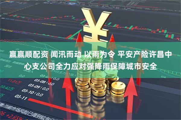 赢赢顺配资 闻汛而动 以雨为令 平安产险许昌中心支公司全力应对强降雨保障城市安全